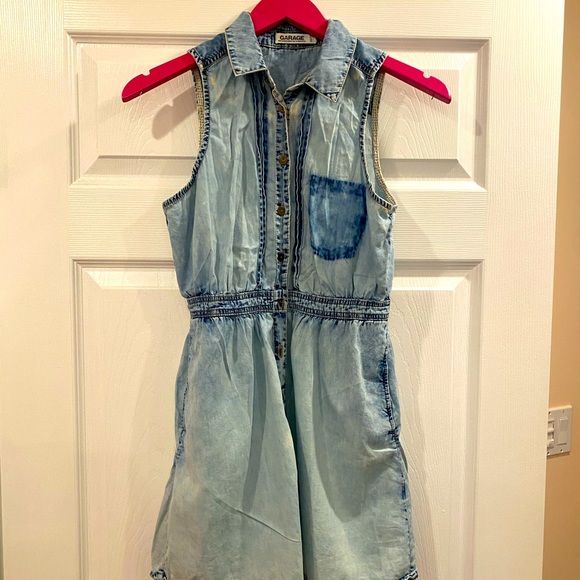 Extra Small Acid Wash Jean Guess Mini Dress - Picture 1 of 5